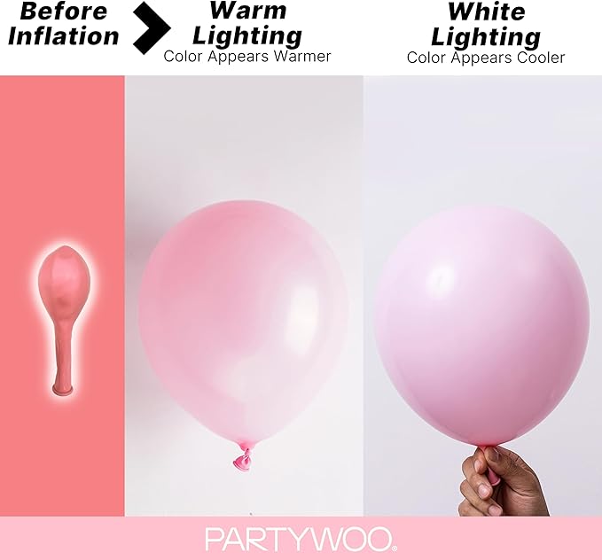 PartyWoo Baby Pink Balloons 152 pcs Different Sizes of 18 12 10 5 Inch Pastel Pale Light Pink Balloons Arch Kit Garland for Baby Shower Gender Reveal Birthday Princess Party Decorations Pink-Q05
