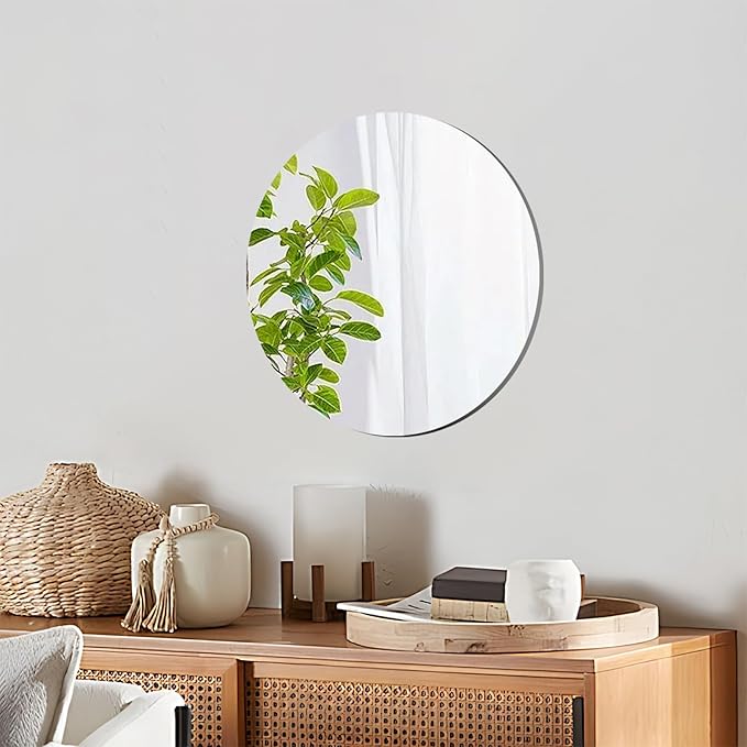 10 Pack Round Mirror Centerpieces for Tables Decorations, 12inch Acrylic Circle Mirror Centerpieces Mirror Tray Candle Plate Centerpiece for Wedding Party Table Decorations Wall Decor