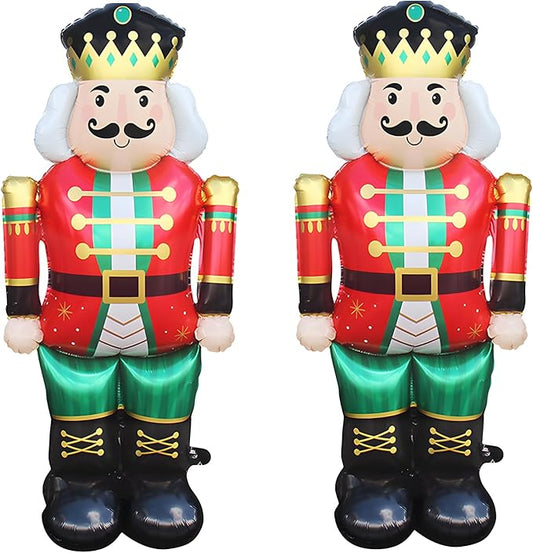 2 pcs 61" Large Size Standing Soldier Foil Balloon, For Christmas Decoration, Christmas Tree Decoration and Xmas Party Supplies, Birthday Party Photo Booth Props