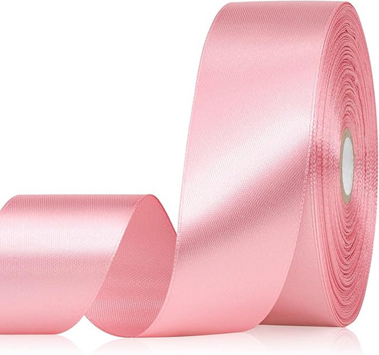 Rose Gold Ribbon 1-1/2 Inch, 60 Yards Rose Gold Satin Ribbon for Eternal Flower Gift Wrapping Flower Bouquet Hair Accessories Crafts Wedding Christmas
