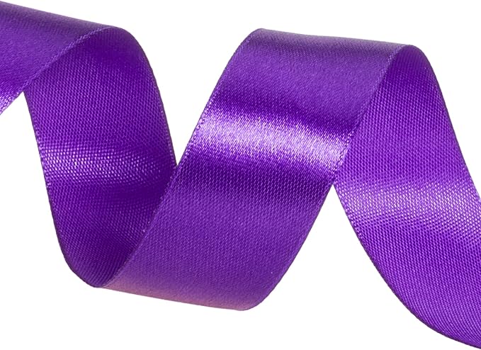 YASEO 1 Inch Purple Solid Satin Ribbon, 50 Yards Craft Fabric Ribbon for Gift Wrapping Floral Bouquets Wedding Party Decoration