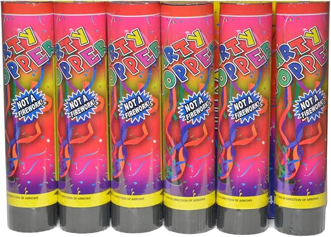 Confetti Poppers Party Accessory 8 Inch (24 Pack)
