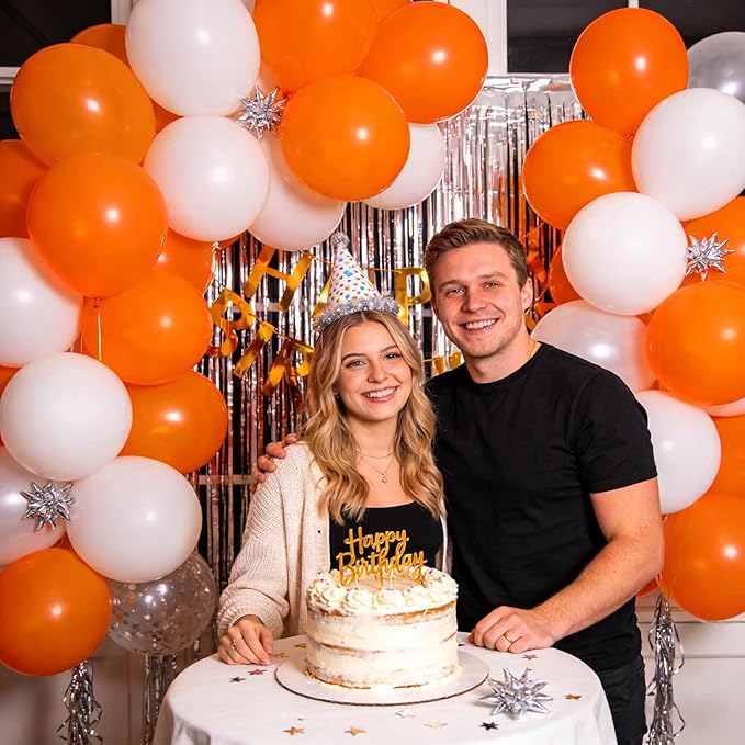 110pcs Orange Balloon 12 inch, Orange Latex Balloons for Birthday Party Baby Shower Wedding(with 2 Ribbons).