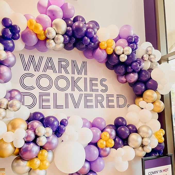 Voircoloria 105pcs Purple Balloons 12inch Party Latex Balloons for Birthday Baby Shower Halloween Wedding Valentine's Day Party Bachelorette Decorations