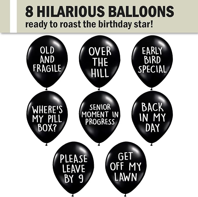 Funny Abusive Balloons | Fun Decoration for Adult Birthday Party (8 Pack Rated E)