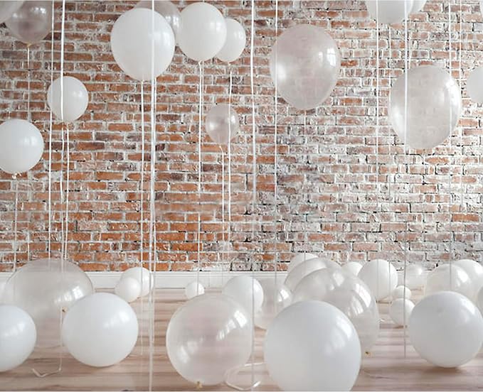 110pcs Clear Balloons, Clear Latex Balloons 12 inch, Transparent Balloon for Birthday Party Baby Shower Wedding(with 2 Ribbons)