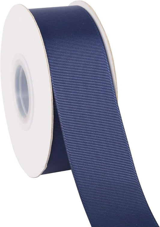 Ribbonitlux 1.5" Wide Solid Grosgrain Ribbon 25 Yards (370-Navy ）, Set for Gift Wrapping, Party Decor, Sewing Applications, Wedding and Craft