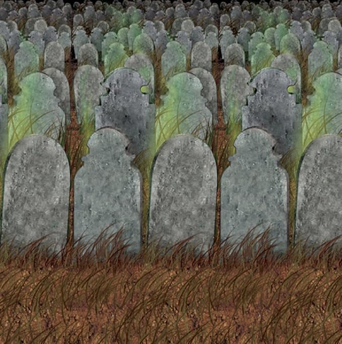 Beistle The Company - Graveyard Backdrop - 4ft x 30ft