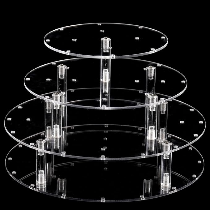 TOPZEA 3-Tier Cake Pop Display Stand, 36 Hole Clear Acrylic Lollipop & Cake Pop Holder Round Tiered Cupcake Dessert Table Stand for Baby Shower, Wedding, Birthday, Party, Anniversary, Halloween