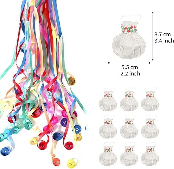 Throw Streamers Hand Throw Confetti Poppers Paper Crackers 10 Pack Magic Paper Cracker Romantic Confetti Streamer for Wedding, Birthday, Party, Graduation, Celebrations, Party Favors