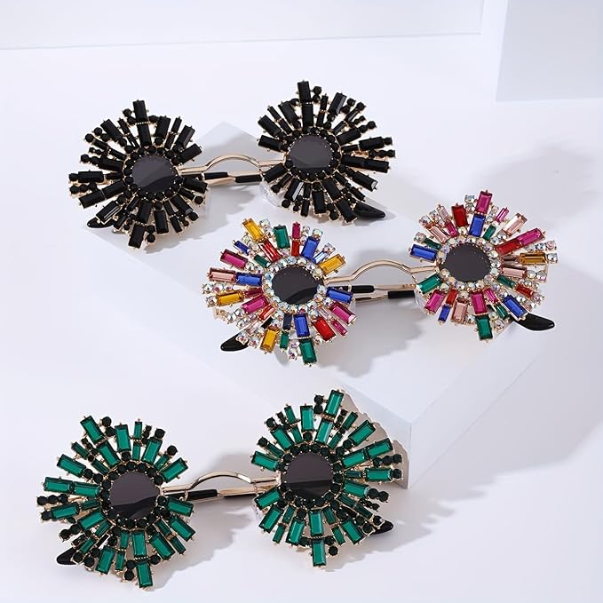 Mixed Color Party Y2K Cute Crazy Fun Rhinestone Decorative Sunglasses