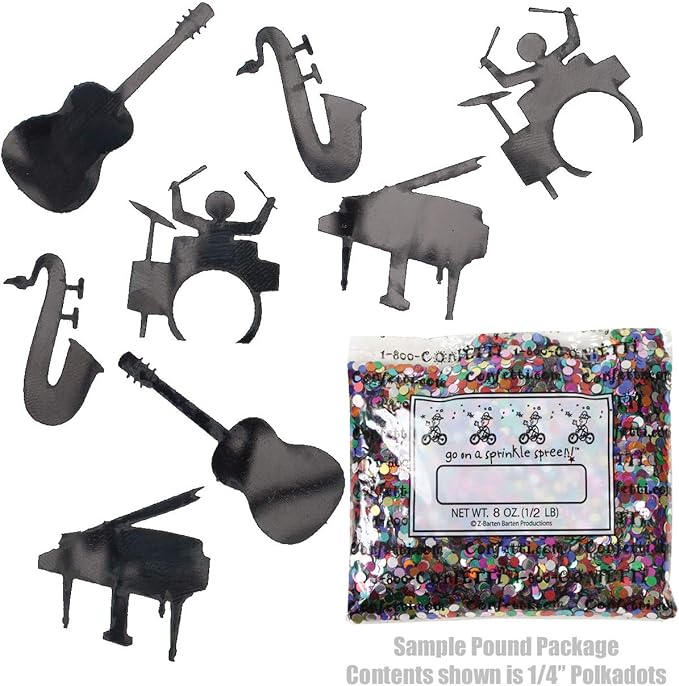 Confetti Music Instruments Black - Half Pound (8 oz) #9427 Q08