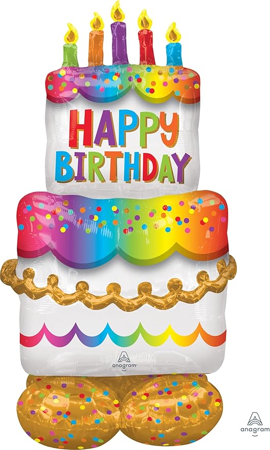 Anagram 4244911 Birthday Cake Airloonz Foil Mylar Party Balloon, 53", Multicolor, Pack of 1