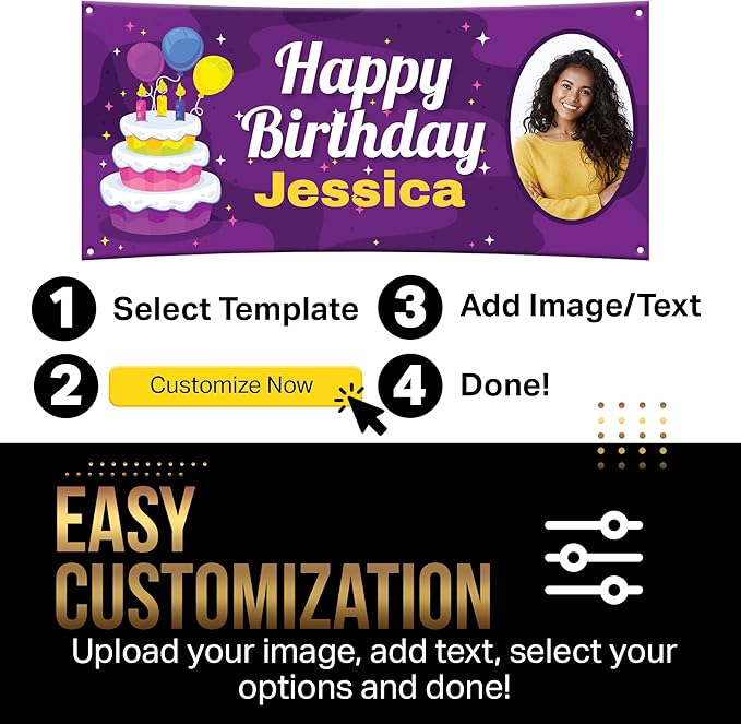 Custom Celebration Sign by DOT4DOT - Personalized for Happy Birthday Banner, Kids, Wedding, Parties, Grand Opening, Graduation, Congratulations (Celebration 22, 5x10)