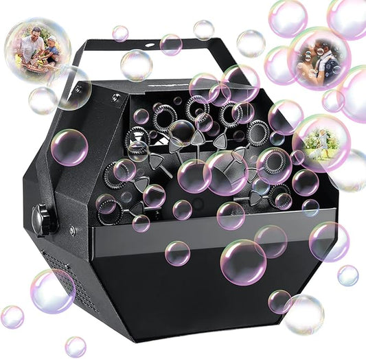 Theefun Bubble Machine: 750ML Metal Automatic Bubble Maker, Portable Professional Bubble Blower Operated by Plug-in Big Bubble Machine for Parties Stages Weddings Indoor and Outdoor Use