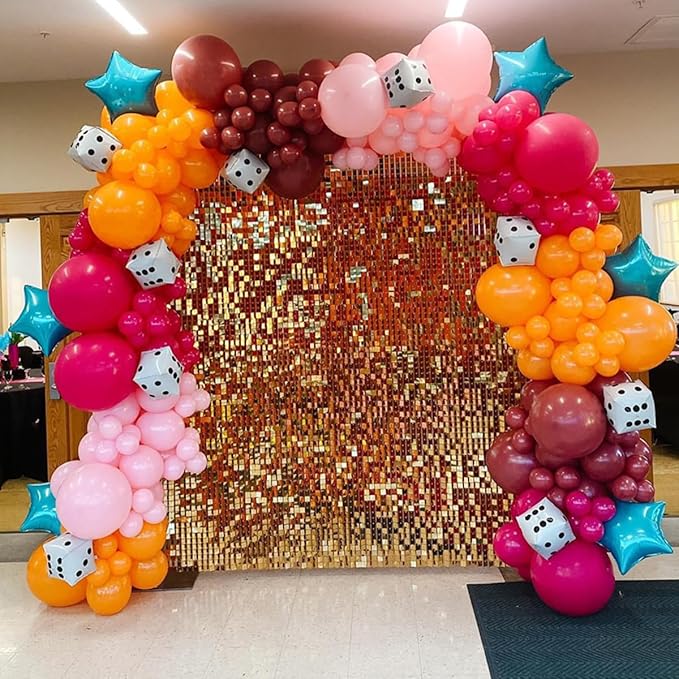 MEBAY Balloons Arch Kit, 146Pcs Matte Rose Red Tender Pink Macaron Green Yellow Latex Balloon Different Sizes 18 12 10 5 Inch for Birthday Baby Bridal Shower Wedding Party Backdrop Decorations