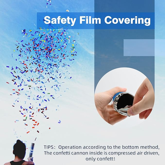 Confetti Cannon Party Popper 12 Pack Biodegradable Confetti Popper Cannons 12 Inch Multicolor Confetti Shooters for Wedding Graduation Birthday 4th of July New Year Christmas Party Supply Celebration