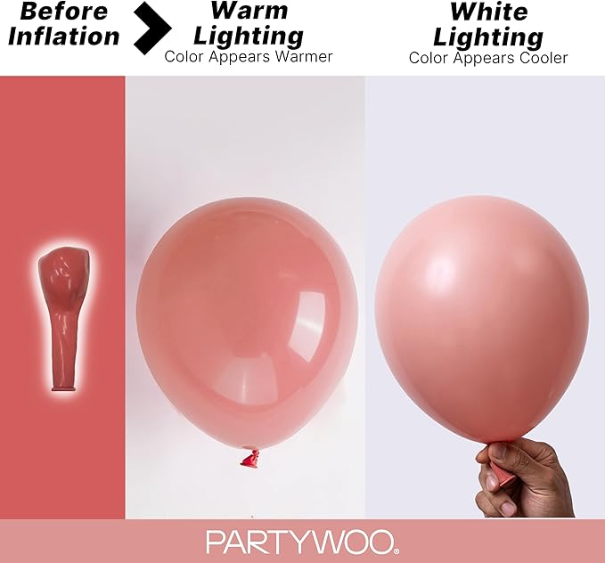 PartyWoo Dusty Pink Balloons 140pcs Different Sizes of 18 12 10 5 Inch Blush Pink Dusty Rose Boho Netural Balloon Arch Kit Garland for Baby Shower Princess Girl Birthday Party Decorations Pink-F01