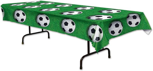 Beistle Soccer Ball Tablecover, 54” x 108” – Plastic Table Cloth, Soccer Party Decorations, Soccer Birthday Party Supplies, Soccer Decorations for Party, Soccer Themed Birthday