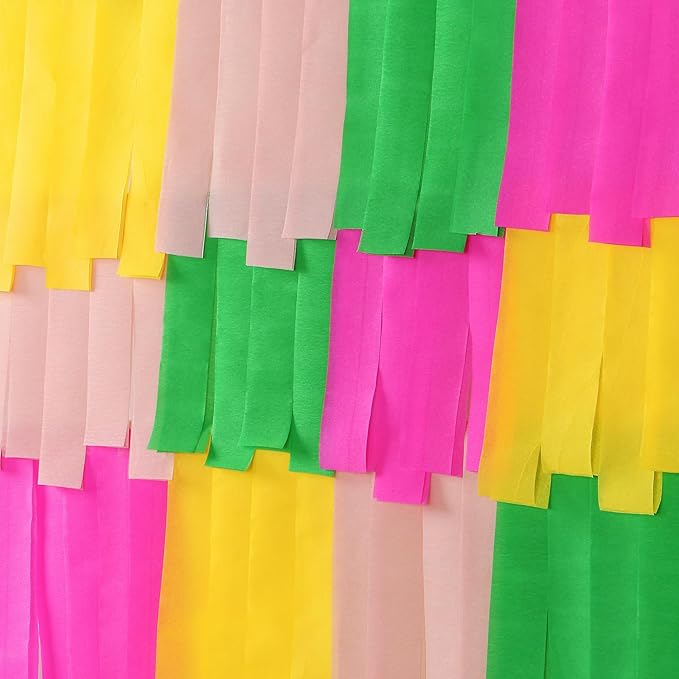 Hawaiian-Themed Pool Party-Decorations Streamers - 8 Rolls Tropical Jungle Aloha Birthday Supplies Bachelorette Crepe Tissue Paper Banners,Summer Beach Baby Shower Backdrop Garland Decor Panduola