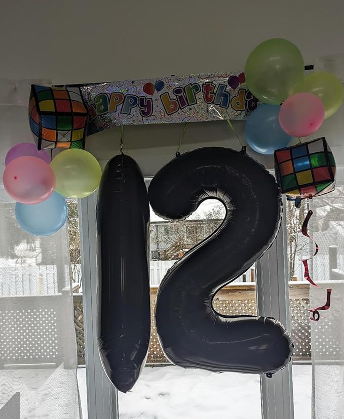 40 inch Number Balloon 0-9 Black Large Number 7 Balloons,Digital Balloons for Birthday Party Celebration Decorations Supplies, Helium Foil Number Balloons for Wedding Anniversary
