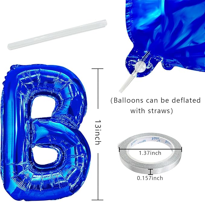 Dark Blue Happy Birthday Balloon Banner Set -16 Inch Foil Letters Balloons, Reusable Birthday Decorations and Party Supplies, Suitable for Men and Women's Birthday Decorations，Party Backdrop