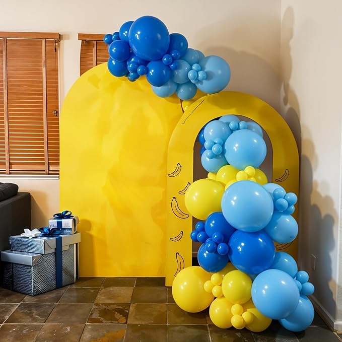 Yellow Blue White Balloon Arch Kit,Balloons Garland Kit with Star Balloons for Birthday Baby Shower Party Supplies