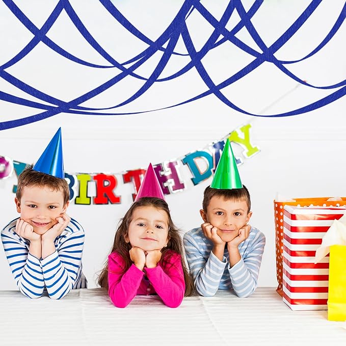 8 Rolls Royal Blue Crepe Paper Streamers Party Streamers Photo Booth Backdrop Party Supplies for 4th of July Birthday Baby Shower Sea Hanukkah Party Decorations（Total 656ft, 1.8Inch x 82Ft/Roll）