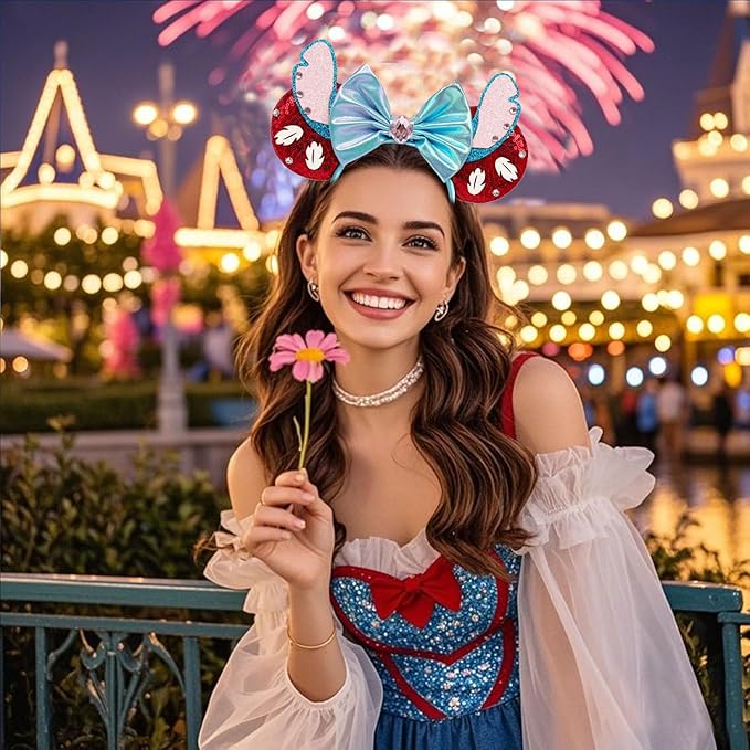 Mouse Ears Bow Headband With Accessories Decoration, for Cartoon Cosplay Costume Party