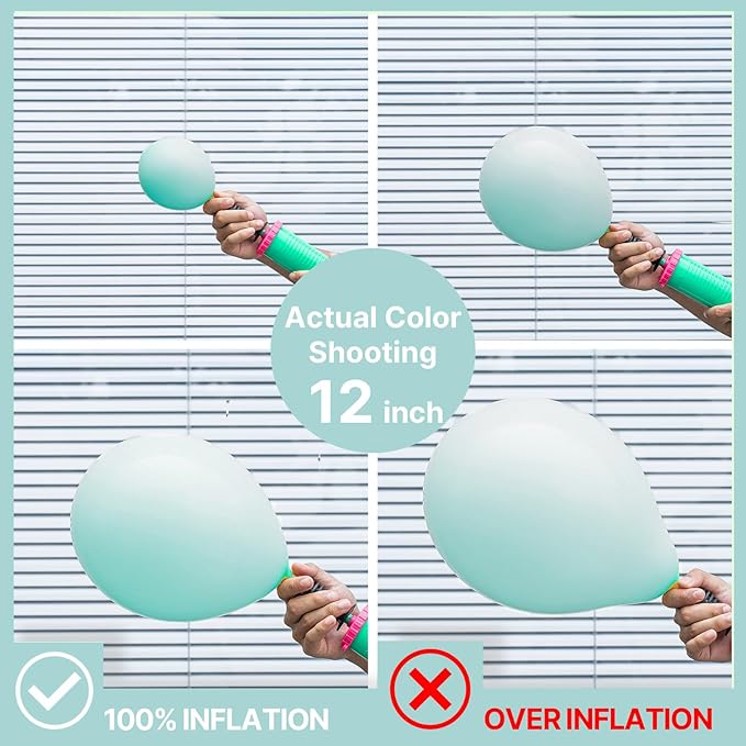 PartyWoo Teal Balloons 50 pcs 5 Inch Small Mini Pastel Teal Turquoise Peppermint Mint Balloons for Graduation Gender Reveal Baby Shower Wedding Anniversary Birthday Party Decorations Mint-Q03