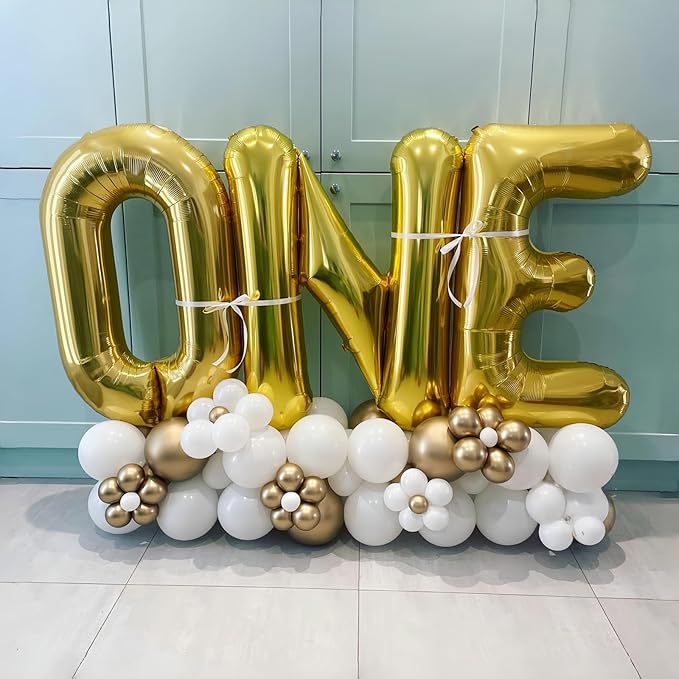 Giant S Alphabet Name Balloon, Gold Self Inflating Custom Letter Balloons Birthday Decor, 40 Inch Helium Mylar Foil Word Balloons Letters for Girls Men Anniversary Party Graduation Decoration Supplies