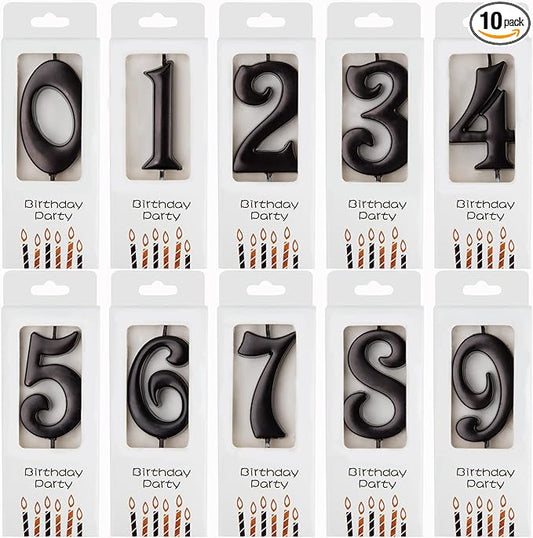 PHD CAKE 10-Count 0-9 Black Number Birthday Candles, Number One Birthday, Black Number Candles, Party Celebration, Baby Showers