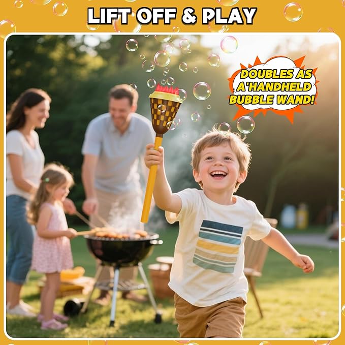 Bubble Machine for Kids, Garden Lamp Bubble Toy with Colorful Lighting and Music for Toddlers, Rechargable Bubbles Blower Maker Outdoor Toys for Halloween Birthday Christmas Party