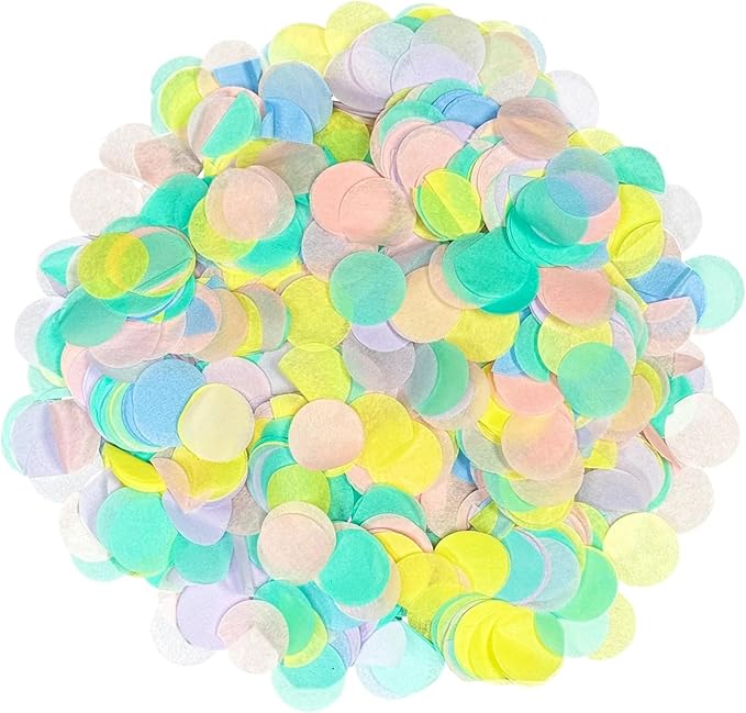 Ultimate Confetti, Pastel Multicolor Biodegradable Confetti Circles - Flame-Resistant and Slow-Falling Tissue Paper Confetti for Cannon and Launcher use – Best for Celebrations - 1 lb, 16 oz
