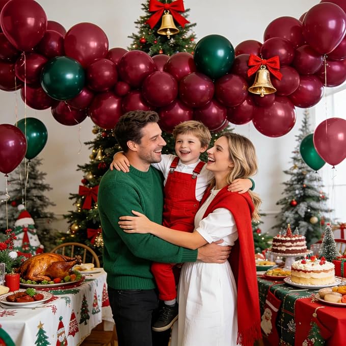 110pcs Burgundy Red Balloon 12 Inch, Burgundy Red Latex Balloons for Birthday Party Baby Shower Wedding(with 2 Ribbons).