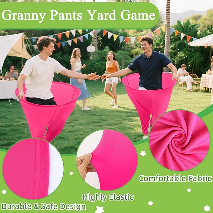 Granny Pants Yard Game Freaky Party Games Pants with Bouncy Balls and Air Pump Oversized Granny Pants Outdoor Game for Adults and Family Interactive Throwing Game for Group Gatherings