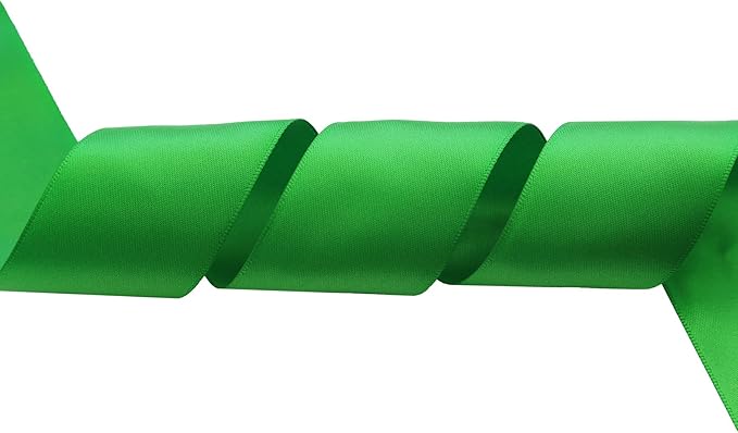 ITIsparkle 11/2" Inch Double Faced Satin Ribbon 25 Yards-Roll Set for Gift Wrapping Party Favor Hair Braids Hair Bow Baby Shower Decoration Floral Arrangement Craft Supplies, Emerald Ribbon
