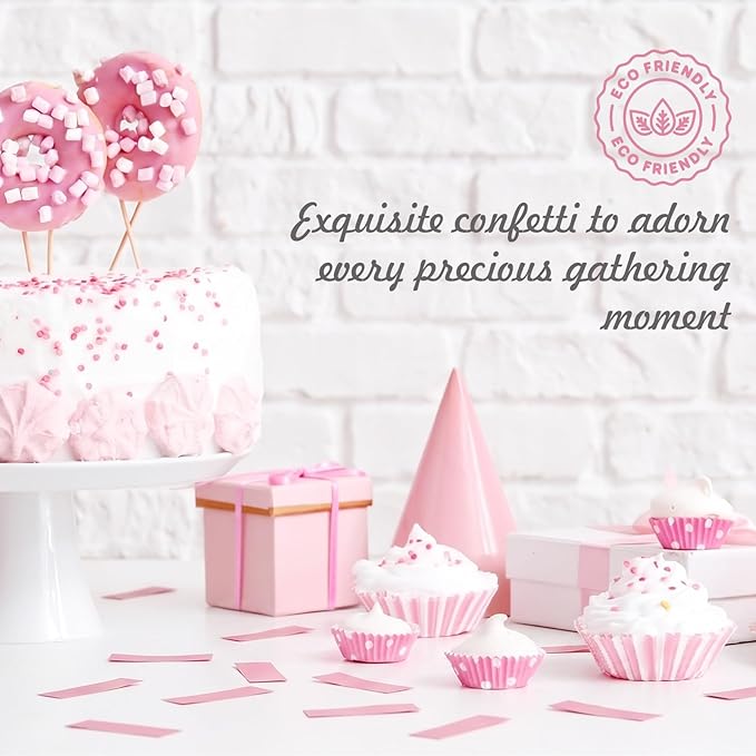 1.2LBS Confetti, Rose Pink Biodegradable Confetti - Rectangular Fluttering Tissue Paper Confetti for Gender Reveal and Launcher use – Parties, Concerts and Weddings for Events