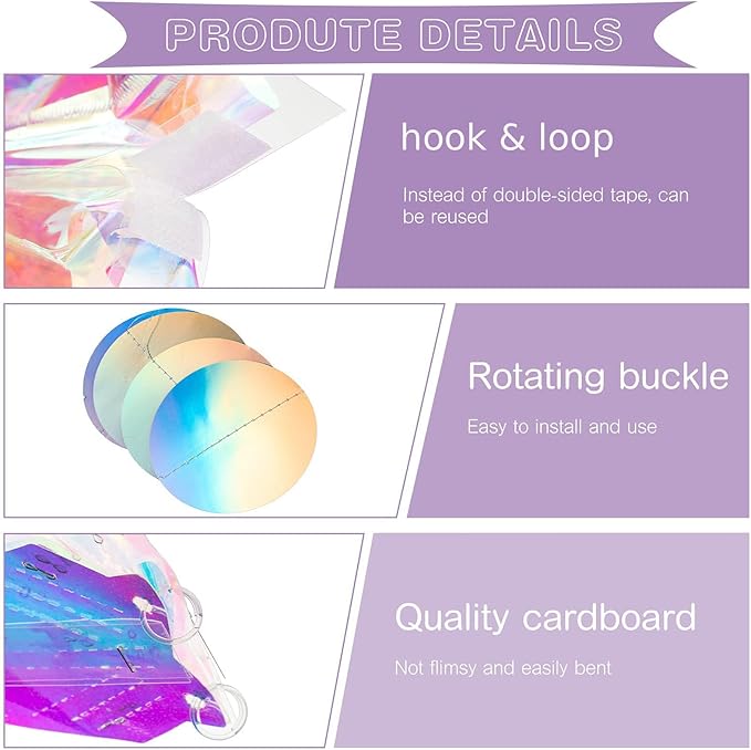 29 Pieces Iridescent Holographic Party Supplies Kit with Hanging Honeycomb Ball Decorative Paper Fan Snowflake Garlands White Star Hanging Swirl Decorations for Birthday Wedding Party Home