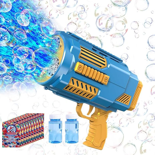 Bubble Machine Automatic Bubble Gun with Bubble Refill Solution, Bubbles Kids Toys for Girls Boys 3 4 5 6 7 8 9 10 11 12 Years Old, Summer Fun Outdoor Toy Birthday Party Christmas Favors(No Dip)