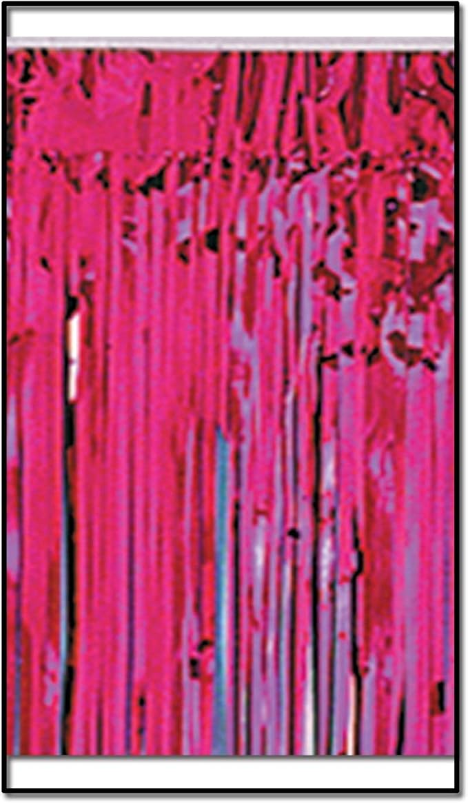 2-Ply FR Metallic Fringe Drape (cerise) Party Accessory (1 count)