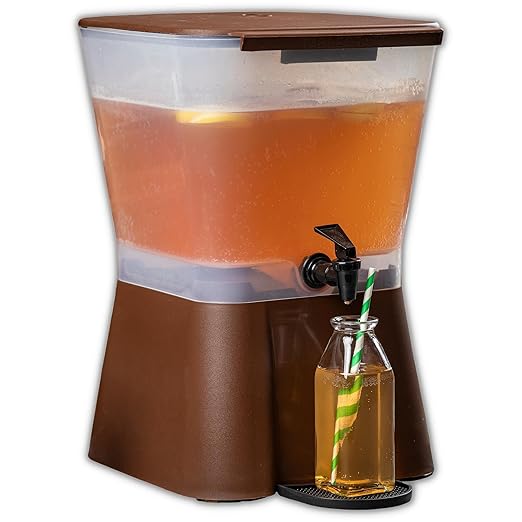 TableCraft 954 Beverage Dispenser, Polypropylene Plastic, Non-Insulated, 3-Gallon Capacity, 7" Faucet Clearance, Durable Build, Easy Dispensing, Brown Color, Single Dispenser