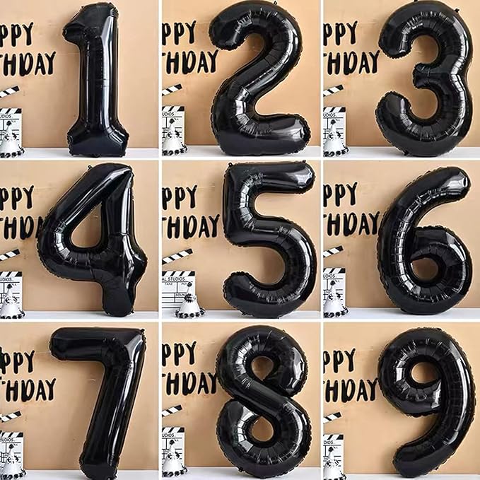 Black 50 Number Balloons Giant Jumbo Number 50 Foil Mylar Balloons for Women Men 50th Birthday Party Supplies 50 Anniversary Events Decorations