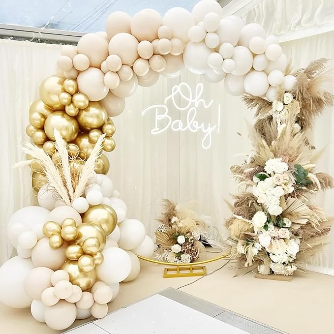 Voircoloria White Sand Balloons, 66pack 12inch Sand White Latex Party Balloons for Wedding, Bridal, Baby Shower, Birthday, Graduation, Anniversary, Bachelorette, Engagement Party Decorations