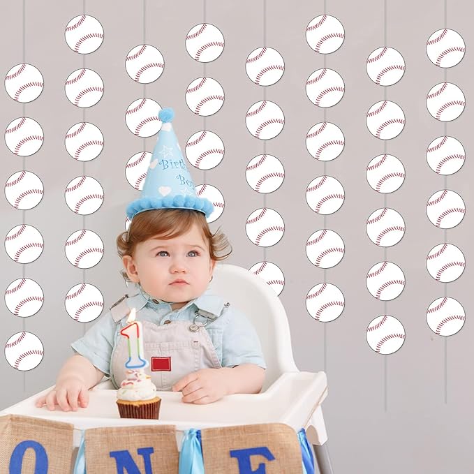 8 Packs Baseball Party Banners Baseball Garland Kit Baseball Hanging Swirl Baseball Party Supplies Decorations Baseball Paper Cutouts for Birthday Party Home Classroom Favor Supplies Decor