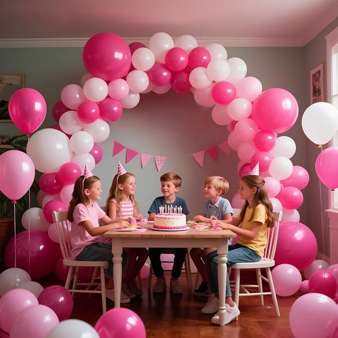 Hot Pink Balloon Arch Kit 111Pcs 18 12 5 Inch Latex Party Balloons Garland for Birthday Baby Shower Wedding Engagement Anniversary Christmas Party Decorations
