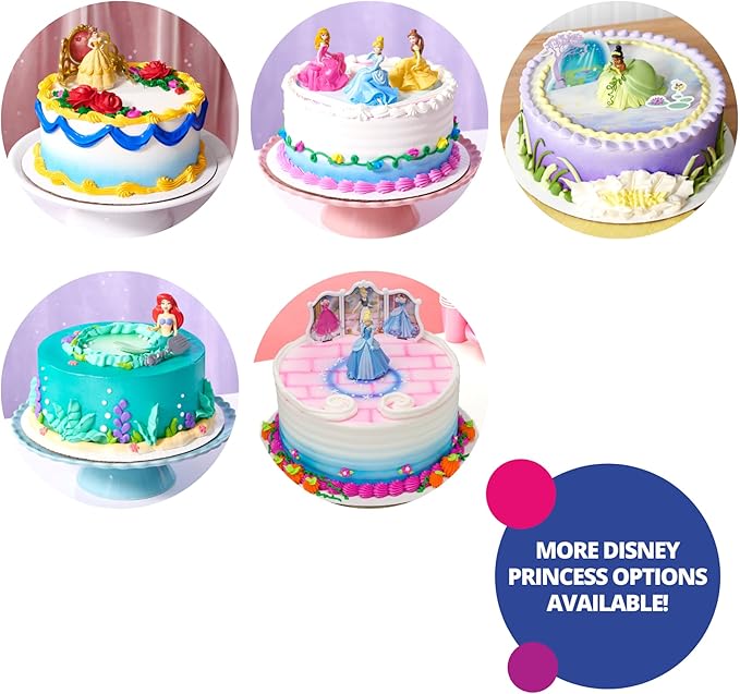 DecoSet® Disney Princess Belle Beautiful As A Rose Cake Topper, 2-Piece Decorations Set with Belle Figurine and Golden Tiara with Spinning Jewel, Beauty and the Beast Cake Decoration