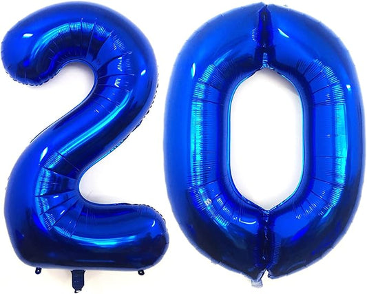 40 Inch Navy Blue 20 Number Balloons Giant 20 Balloons Navy Blue Birthday 20 Balloons 20th Birthday Anniversary Party Decorations Supplies