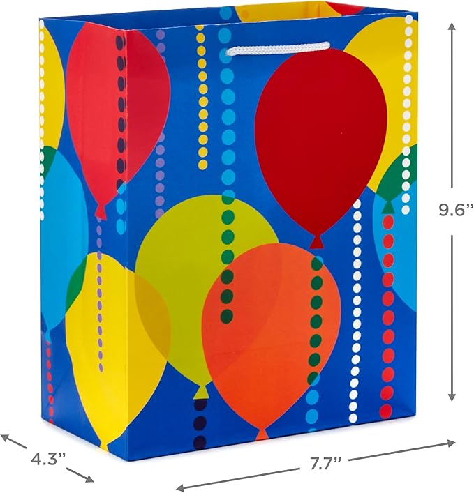 Hallmark Assorted Birthday Gift Bags (8 Bags: 4 Medium 9", 4 Large 13") for Kids, Teachers, Grandchildren, Adults, Siblings, Parties