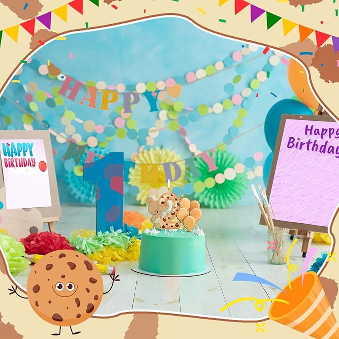MTLEE Number Birthday Candle Monster Theme Candles Cookies Cake Topper for Girl Boy Cartoon Birthday Party Cake Decorations Supplies(Orange,Number 2)